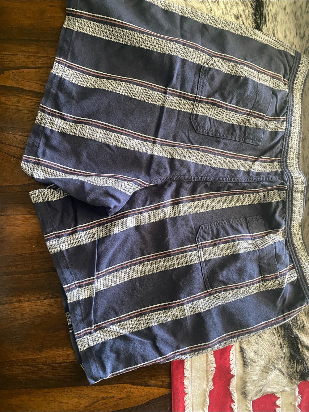 Gap 7” easy Short Casual Men's Texture Navy Stripe Cotton - Picture 5 of 7